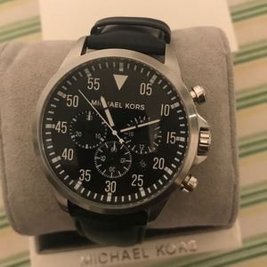 MICHAEL Michael Kors Men Gage Leather Strap, 45mm